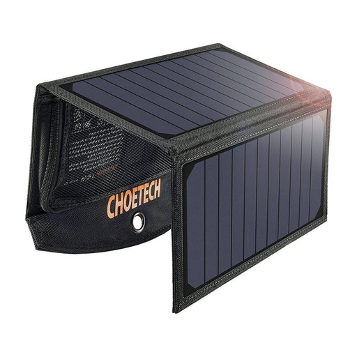 [045830] Sklopivi solarni punjač Choetech SC001 19W 2xUSB (crni)