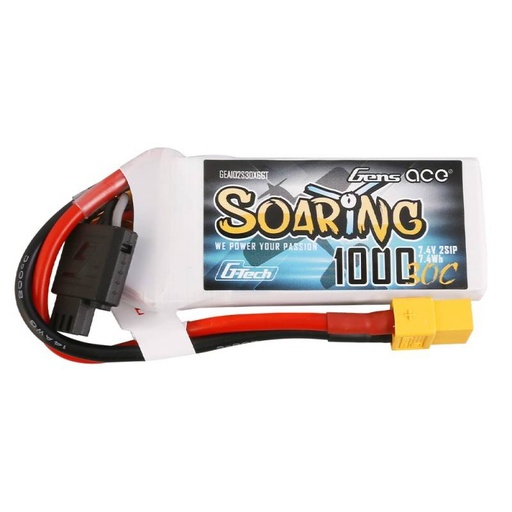 [046967] Baterija Gens Ace G-Tech Soaring 1000mAh 7.4V 30C 2S1P XT60