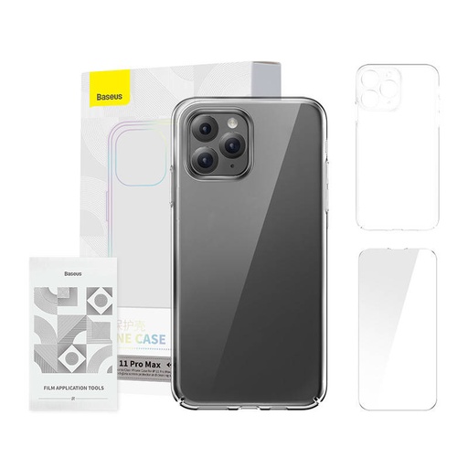 [047026] Maska Baseus Crystal Series za iPhone 11 pro max (prozirna) + kaljeno staklo + set za čišćenje