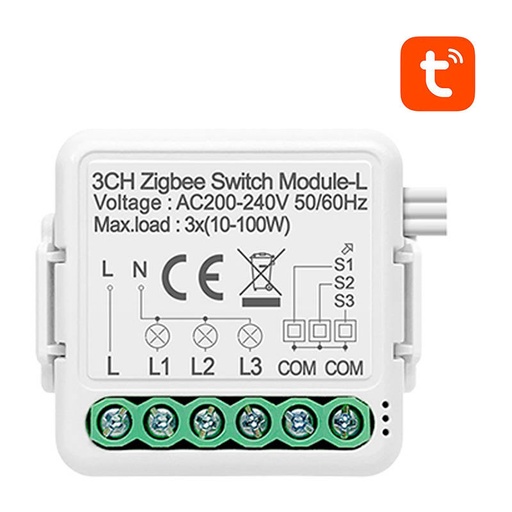 [047978] Modul pametnog prekidača ZigBee Avatto N-LZWSM01-3 Nema neutralnog TUYA