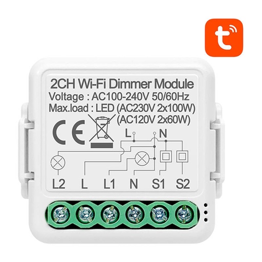 [047983] Modul pametnog prekidača za prigušivanje WiFi Avatto N-DMS01-2 TUYA